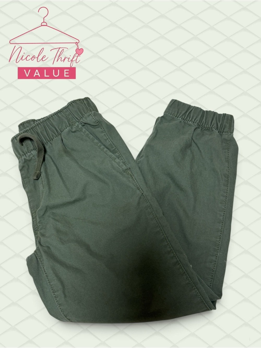 Gap Kids Boys Olive Green Jogger Pants Size S Regular | Nicole Thrift Value